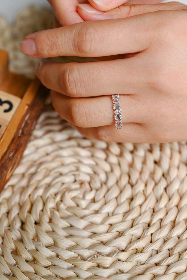 Marquise Cut Cluster Styled Lab Grown Wedding Band