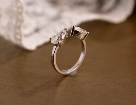 Marquise Cut Cluster Styled Lab Grown Diamond Engagement Ring