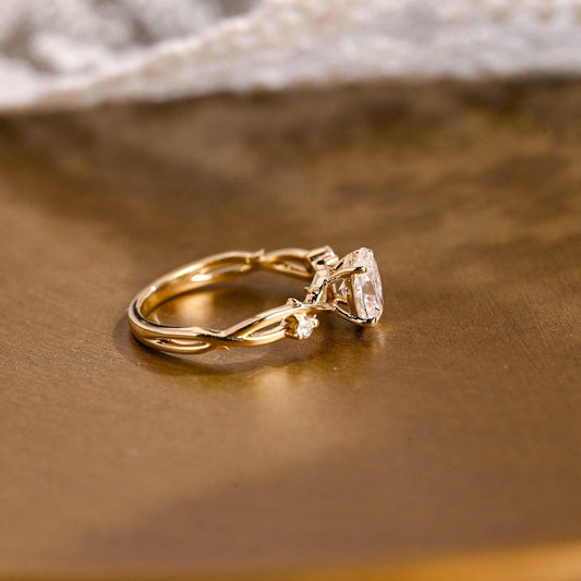 Marquise Cut Cluster Styled Lab Grown Diamond Engagement Ring