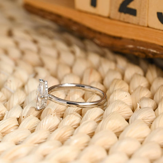 Marquise Cut Cluster Styled Lab Grown Diamond Engagement Ring