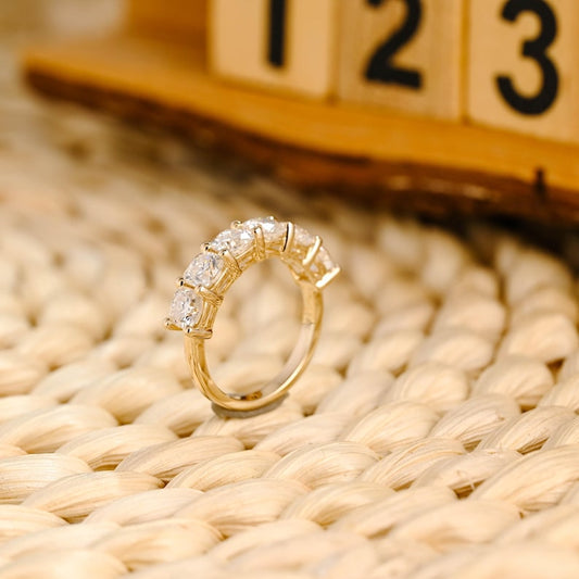 Marquise Cut Cluster Styled Lab Grown Wedding Band