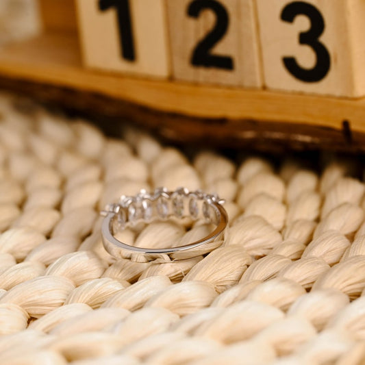 Marquise Cut Cluster Styled Lab Grown Wedding Band
