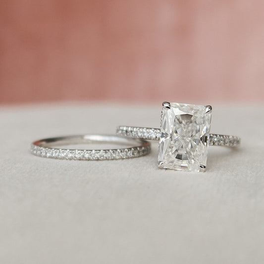 Marquise Cut Cluster Styled Lab Grown Bridal Ring Set