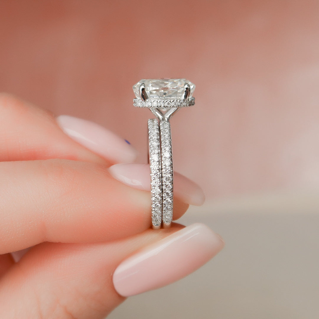 Marquise Cut Cluster Styled Lab Grown Bridal Ring Set