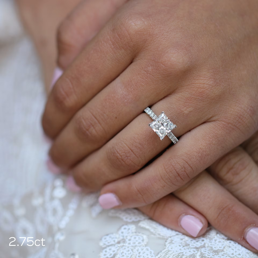 Marquise Cut Cluster Styled Lab Grown Diamond Engagement Ring