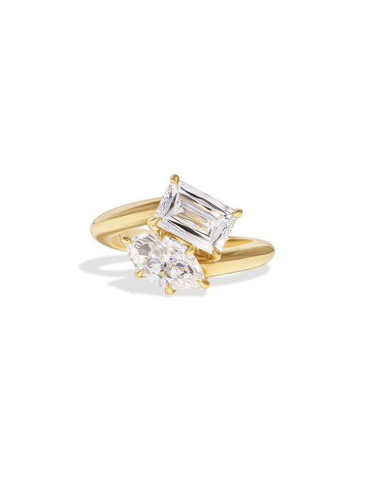 2 CT Round Three Stones Lab Grown Diamond Engagement Ring