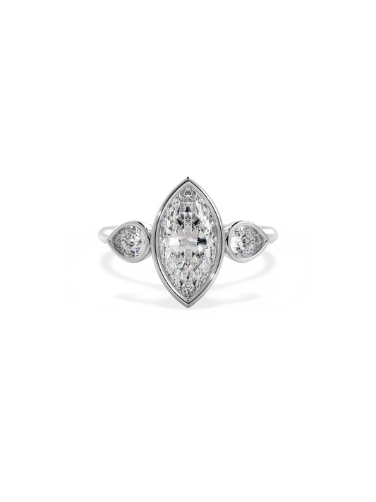 2 CT Round Three Stones Lab Grown Diamond Engagement Ring