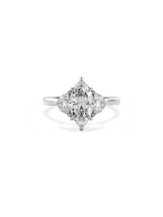 2 CT Round Three Stones Lab Grown Diamond Engagement Ring
