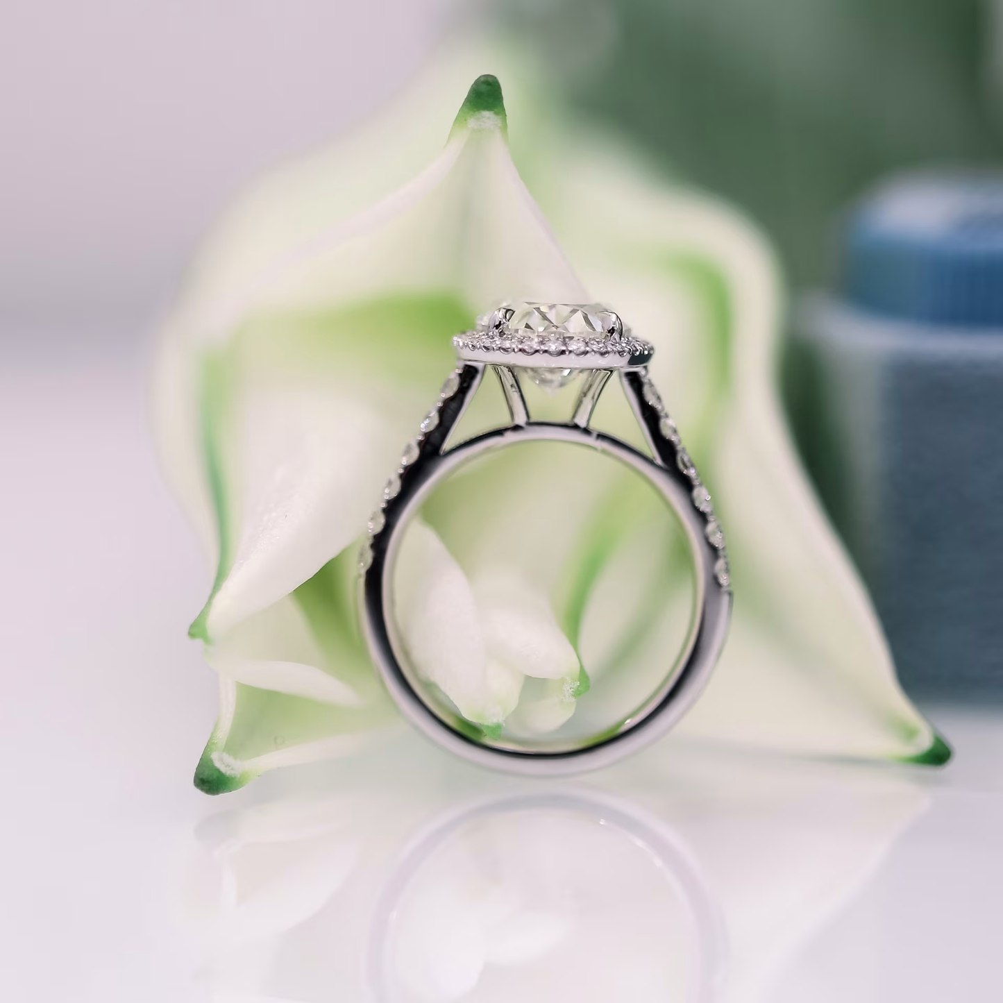 Marquise Cut Cluster Styled Lab Grown Diamond Engagement Ring