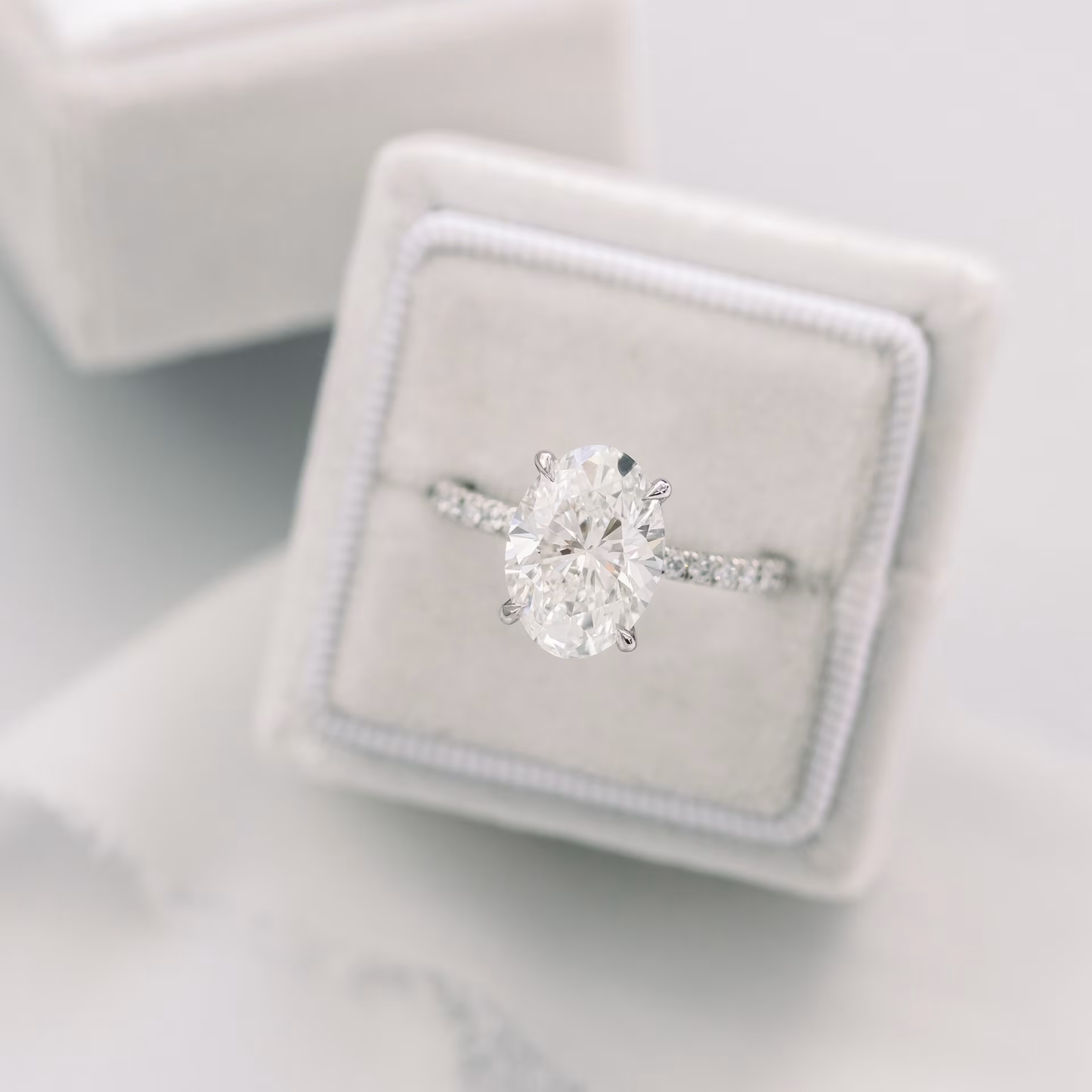 Marquise Cut Cluster Styled Lab Grown Diamond Engagement Ring
