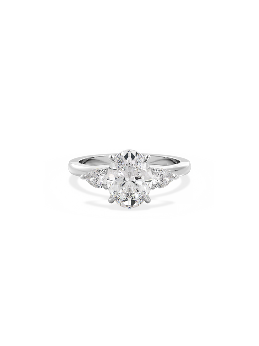 2 CT Round Three Stones Lab Grown Diamond Engagement Ring