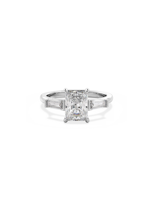 2 CT Round Three Stones Lab Grown Diamond Engagement Ring