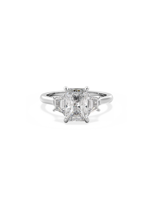 2 CT Round Three Stones Lab Grown Diamond Engagement Ring