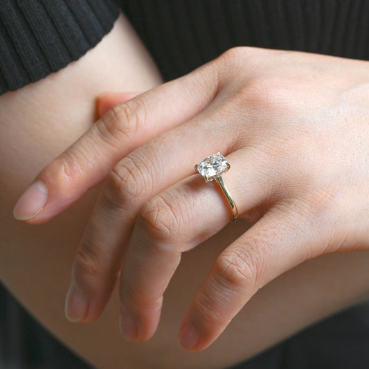 2 CT Round Three Stones Lab Grown Diamond Engagement Ring