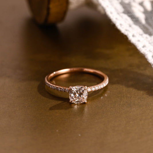 2 CT Round Three Stones Lab Grown Diamond Engagement Ring