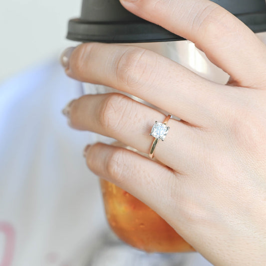 2 CT Round Three Stones Lab Grown Diamond Engagement Ring