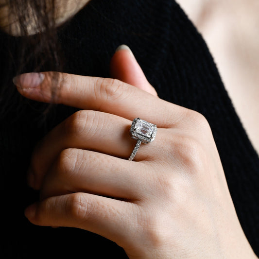 2 CT Round Three Stones Lab Grown Diamond Engagement Ring