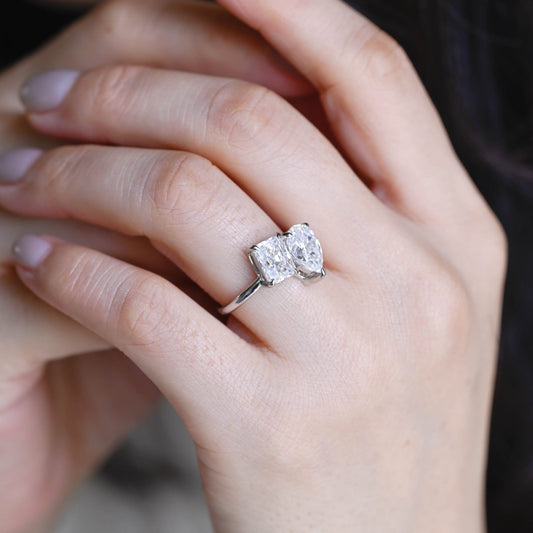 2 CT Round Three Stones Lab Grown Diamond Engagement Ring