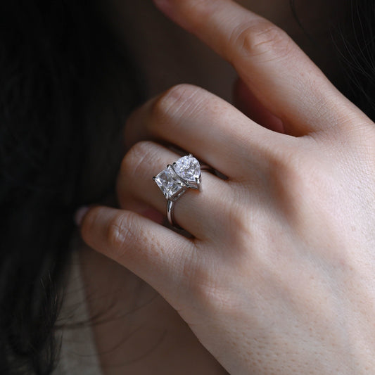 2 CT Round Three Stones Lab Grown Diamond Engagement Ring