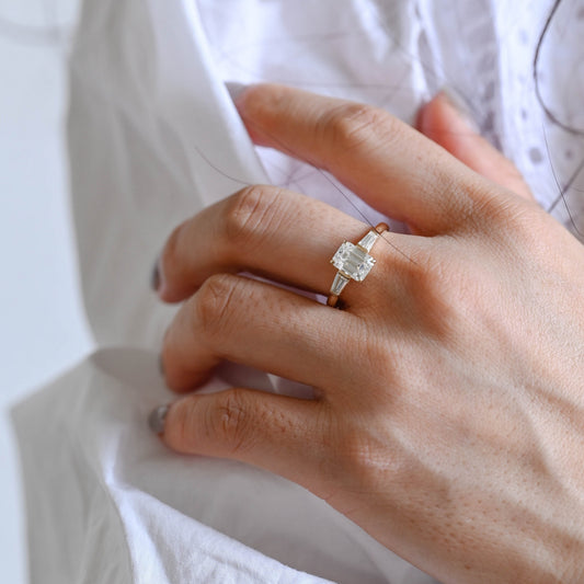 2 CT Round Three Stones Lab Grown Diamond Engagement Ring