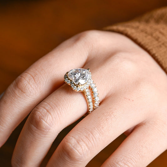 3.0 CT Round Pave Lab Grown Diamond Bridal Set