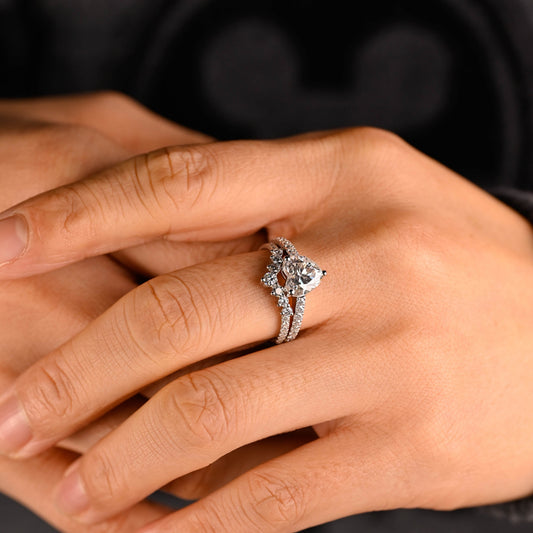 3.0 CT Round Pave Lab Grown Diamond Bridal Set