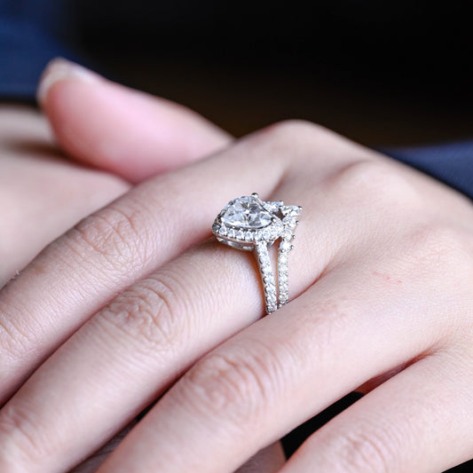 3.0 CT Round Pave Lab Grown Diamond Bridal Set