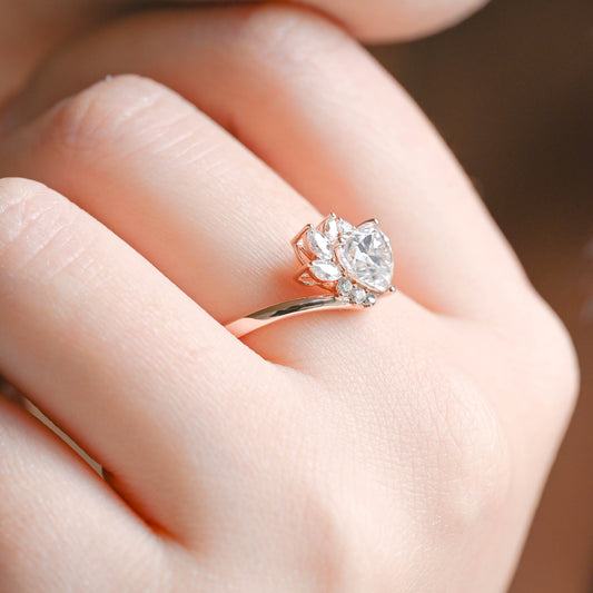 2 CT Round Three Stones Lab Grown Diamond Engagement Ring