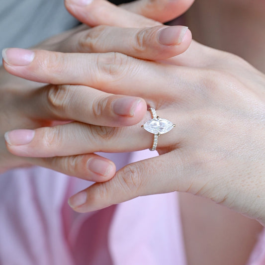 2 CT Round Three Stones Lab Grown Diamond Engagement Ring