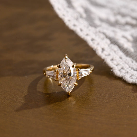 2 CT Round Three Stones Lab Grown Diamond Engagement Ring