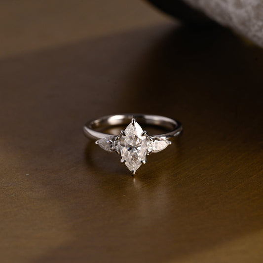 2 CT Round Three Stones Lab Grown Diamond Engagement Ring