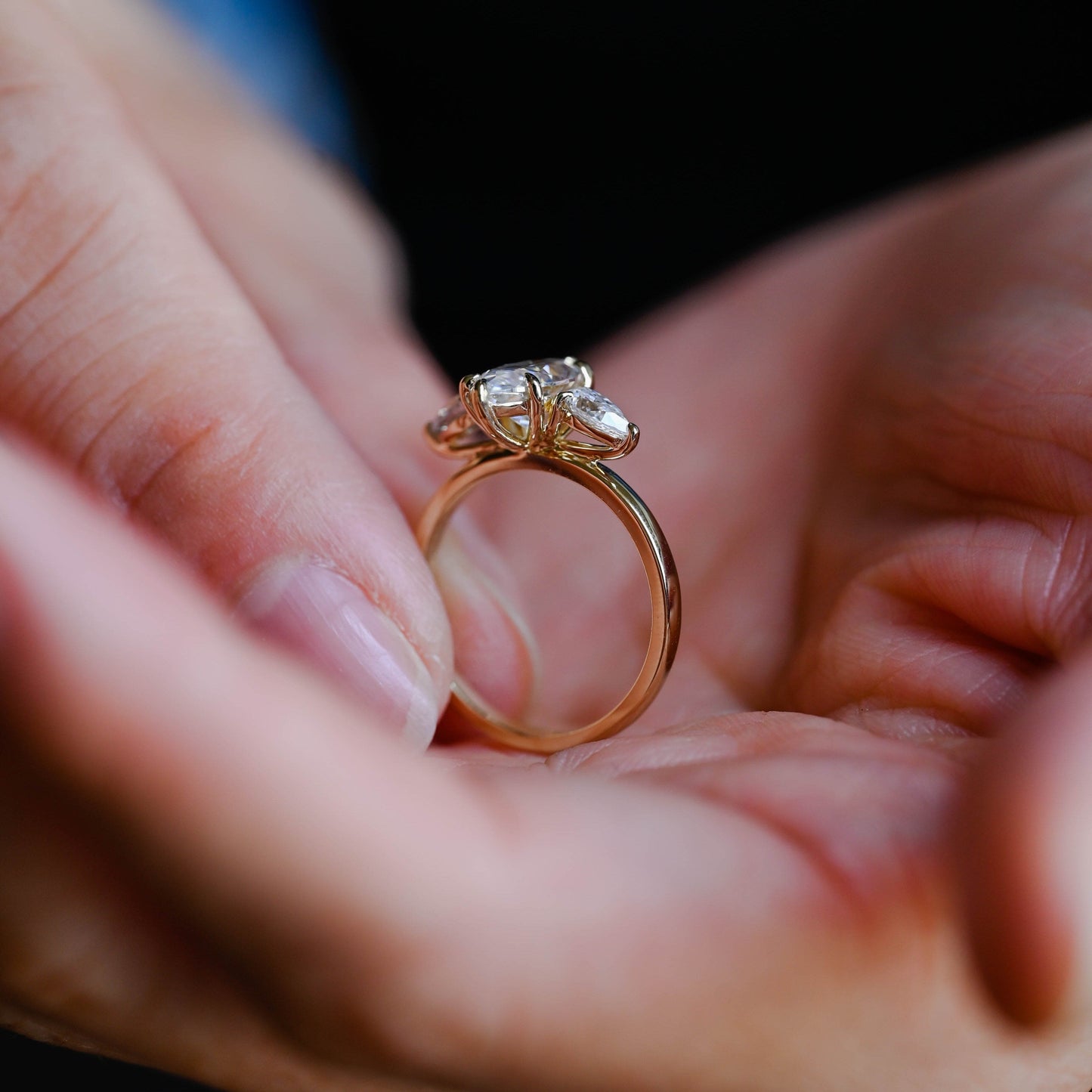 2 CT Round Three Stones Lab Grown Diamond Engagement Ring