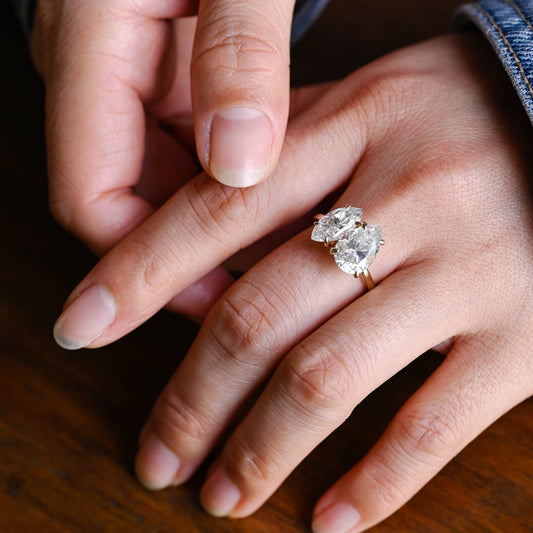 2 CT Round Three Stones Lab Grown Diamond Engagement Ring