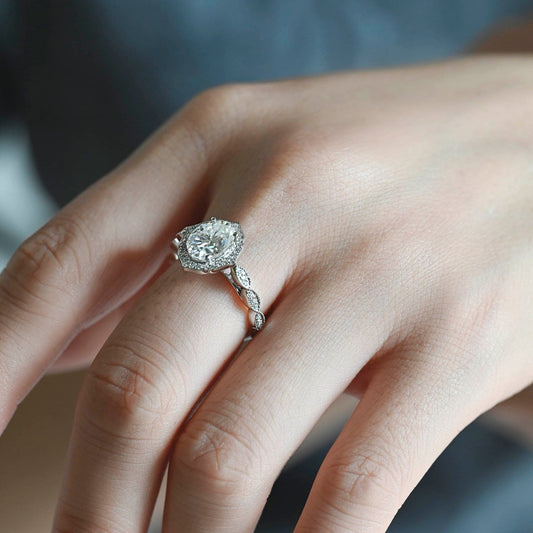 2 CT Round Three Stones Lab Grown Diamond Engagement Ring