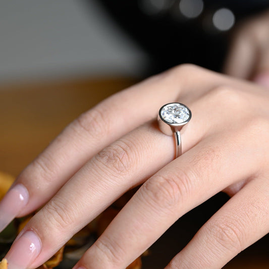 2 CT Round Three Stones Lab Grown Diamond Engagement Ring