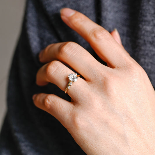 2 CT Round Three Stones Lab Grown Diamond Engagement Ring