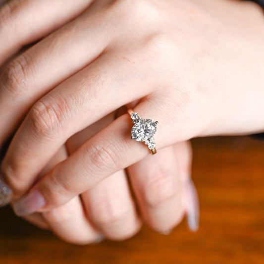 2 CT Round Three Stones Lab Grown Diamond Engagement Ring