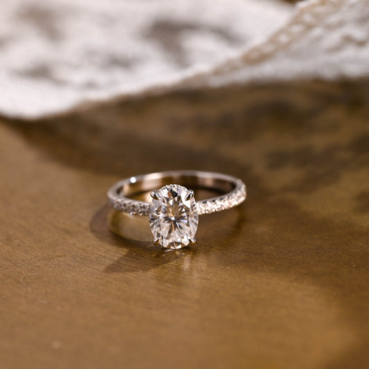 2 CT Round Three Stones Lab Grown Diamond Engagement Ring