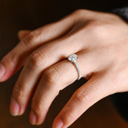 2 CT Round Three Stones Lab Grown Diamond Engagement Ring