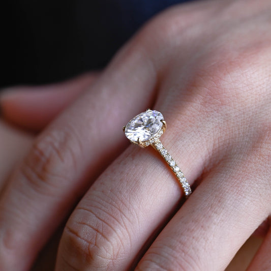 2 CT Round Three Stones Lab Grown Diamond Engagement Ring