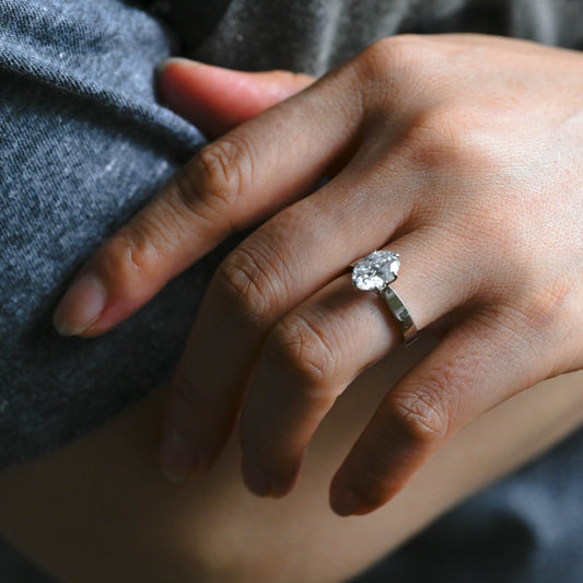 2 CT Round Three Stones Lab Grown Diamond Engagement Ring