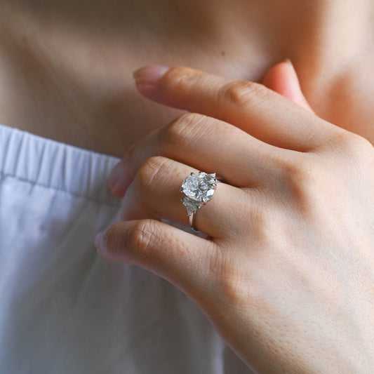 2 CT Round Three Stones Lab Grown Diamond Engagement Ring