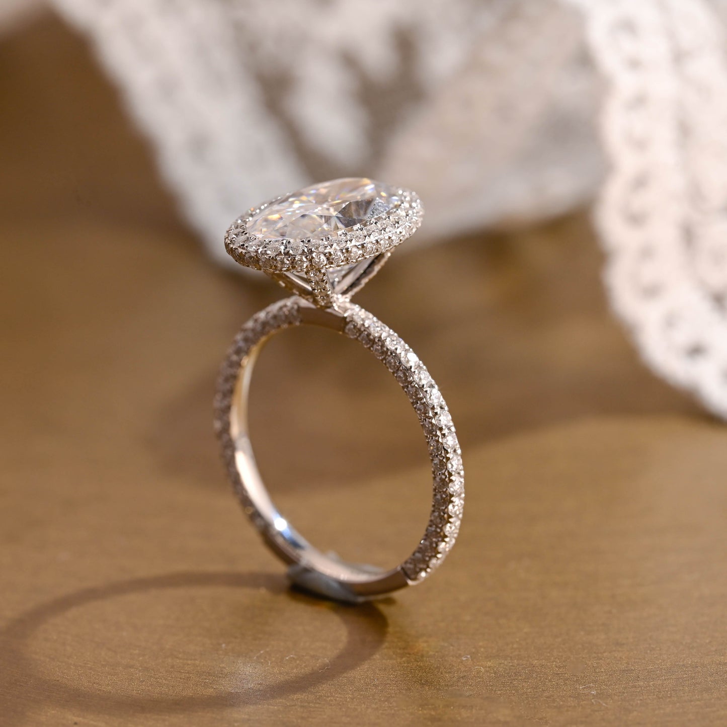 2 CT Round Three Stones Lab Grown Diamond Engagement Ring