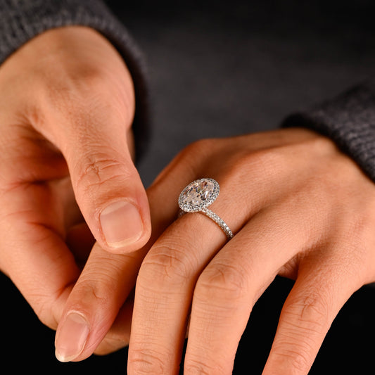2 CT Round Three Stones Lab Grown Diamond Engagement Ring