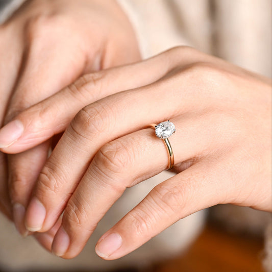 2 CT Round Three Stones Lab Grown Diamond Engagement Ring