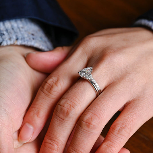 3.0 CT Round Pave Lab Grown Diamond Bridal Set