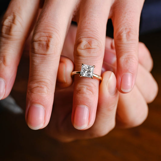 2 CT Round Three Stones Lab Grown Diamond Engagement Ring