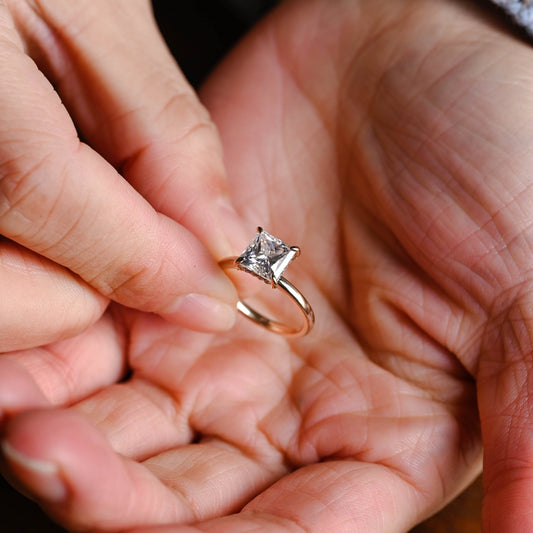 2 CT Round Three Stones Lab Grown Diamond Engagement Ring