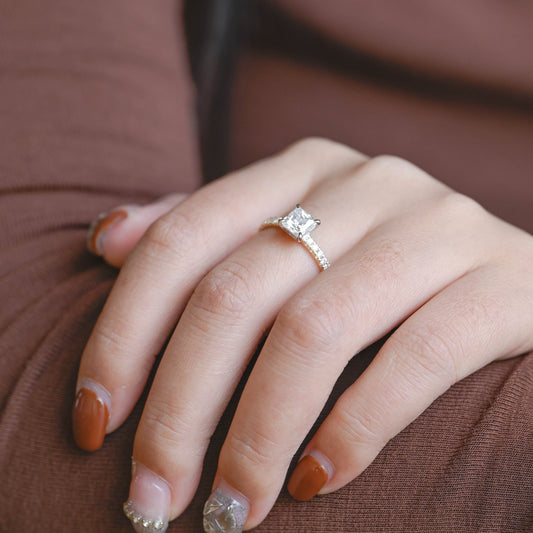 2 CT Round Three Stones Lab Grown Diamond Engagement Ring