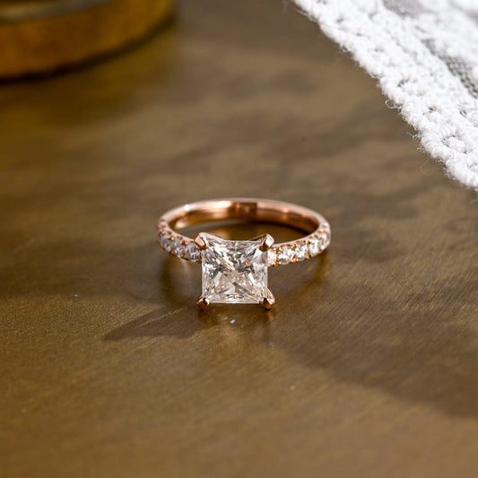 2 CT Round Three Stones Lab Grown Diamond Engagement Ring